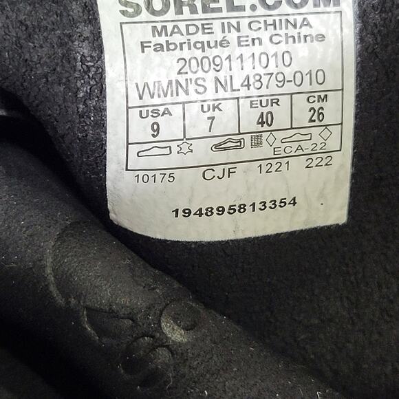 NEW Sorel Women's Hi-Line Lace waterproof Boots Black Jet leather - Size US 9 - Picture 6 of 6